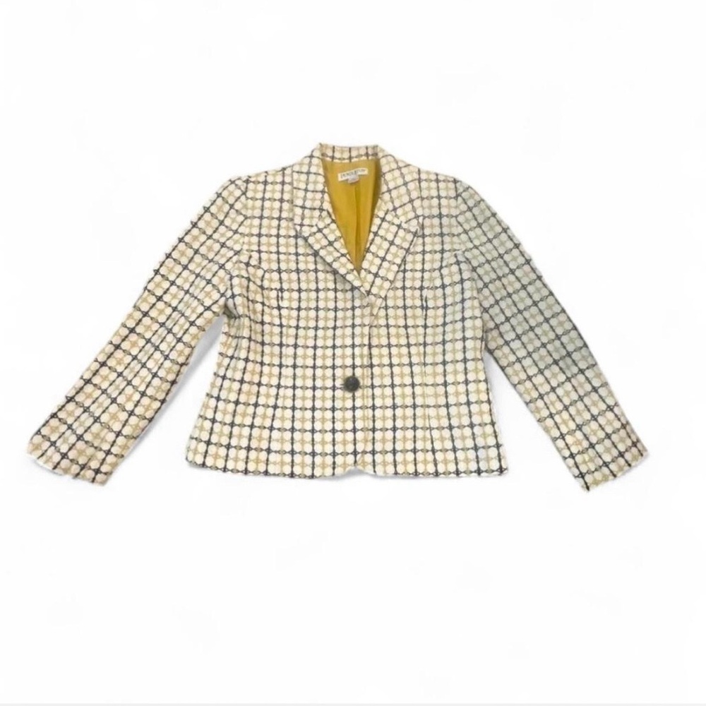 Pendleton Navy and Yellow Checkered Blazer